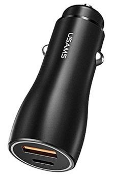 USAMS CC053 USB 5,4 A Qualcom QC 3.0 Smart AutoDobíječ Black (EU Blister) 2440135