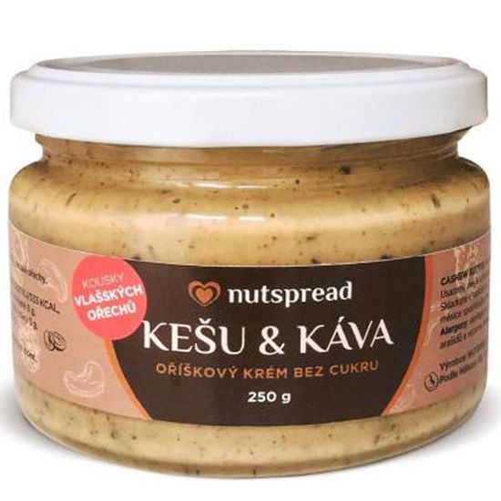 Nutspread 100% Kešu máslo s kávou a vlašskými ořechy 250g