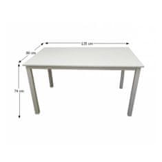 KONDELA Jídelní stůl Astro 135 cm - bílá