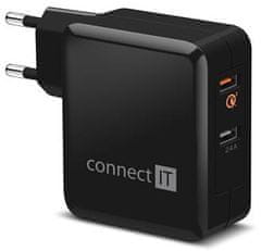 Connect IT QUICK CHARGE 3.0 nabíjecí adaptér 2× USB (3,4 A), QC 3.0, černý CWC-3010-BK - rozbaleno