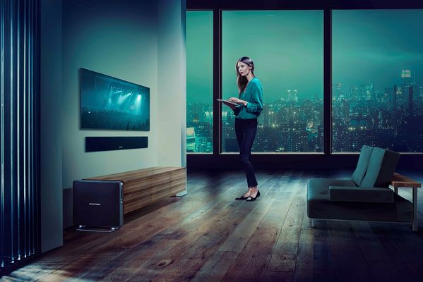 Soundbar Harman/Kardon Sabre SB35 prostorový zvuk 4K zařízení 4× 20 W + 4× 15 W výkon wave sound a virtual technologie harman volume