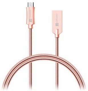 Connect IT Wirez Steel Knight MicroUSB - USB, metallic rose gold, 1 m CCA-3010-RG