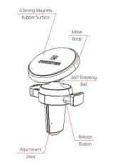 SWISSTEN Magnetický držák do ventilace auta S-GRIP AV-M9 65010424, černo-stříbrný