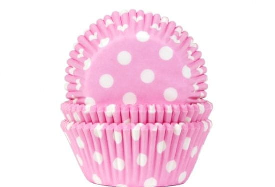 House of Marie Košíčky na muffiny 50ks růžové s bílými puntíky