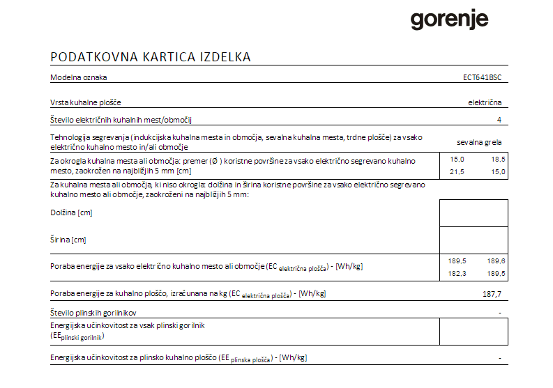 Gorenje sklokeramická deska ECT641BSC