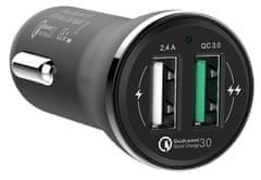 GoGEN Rychlonabíječka do auta CHQ 27 W, Qualcomm Quick Charge 3.0, 2× USB, černá