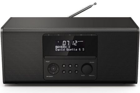 přenosný digitální radiopřijímač rádio hama dr1550cbt dab dab+ FM rádio designové provedení lcd displej s podsvícením anténa teleskopická bluetooth cd mechanika