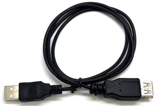 C-Tech Kabel USB A-A 2.0 prodlužovací, 1,8 m, černý CB-USB2AA-18-B