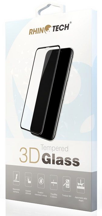RhinoTech 2 Tvrzené ochranné 3D sklo pro Apple iPhone 6 Plus/6S Plus, černé RT060 (včetně instalačního rámečku) - rozbaleno