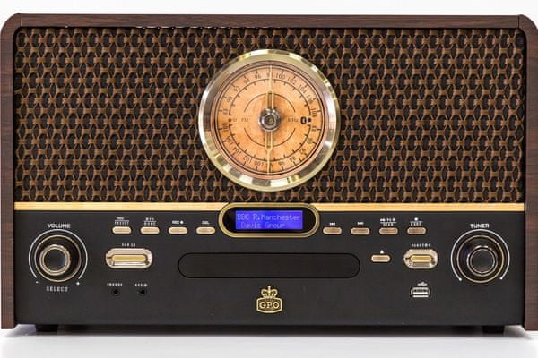 Bluetooth minisystém gpo retro chesterton usb gramofon fm am dab rádio rca výstup