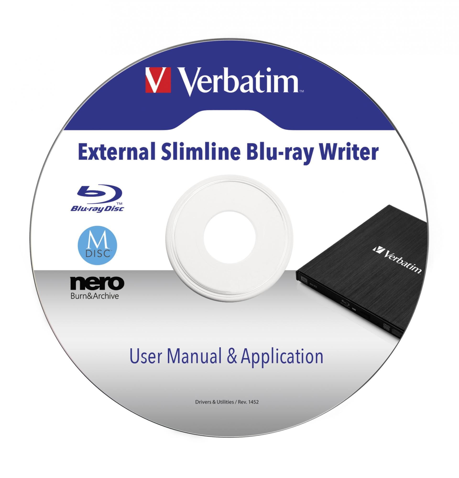 Verbatim Blu-ray Slimline USB, černá (43890) | MALL.CZ