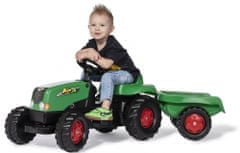 Rolly Toys Šlapací traktor Rolly Kid s vlečkou - zelená