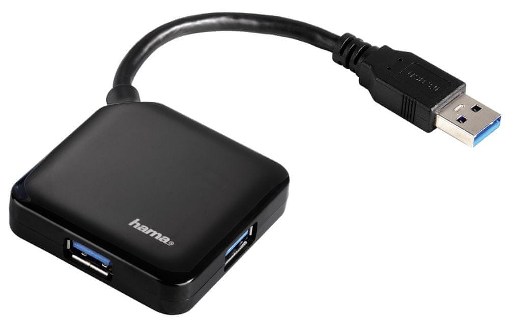Hama USB 3.0 Hub 1:4, černý 12190