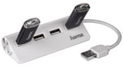 Hama USB 2.0 Hub 1:4, napájení USB, bílý 12178