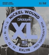 Daddario D'Addario EXL116 MEDIUM TOP/HEAVY BOTTOM .011 - .052 Nickel Wound - struny na elektrickou kytaru