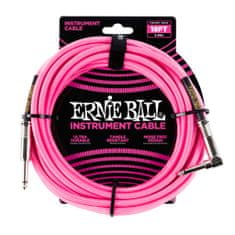 Ernie Ball 6083 18' Braided Straight / Angle Instrument Cable - Neon Pink