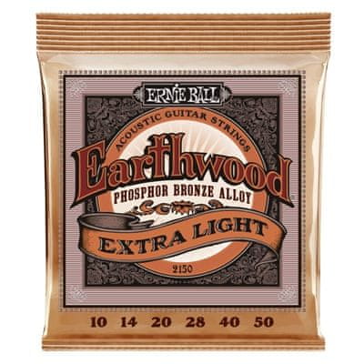 Ernie Ball 2150 Earthwood Extra Light Phosphor Bronze - Extra Slinky Acoustic .010 - .050 - struny na akustickou kytaru - 1ks