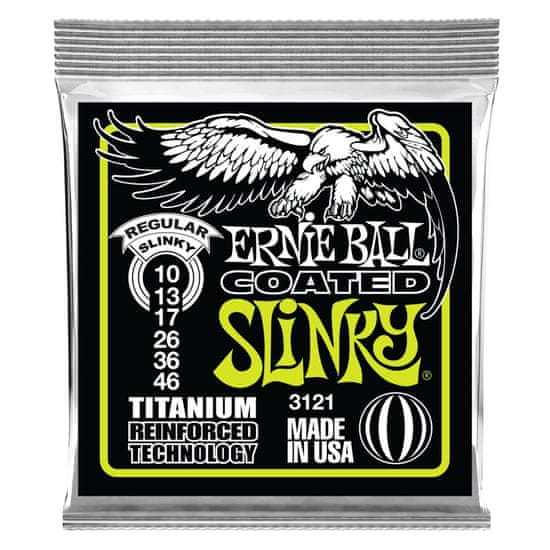 Ernie Ball 3121 Coated " potažené " Electric Titanium RPS Regular Slinky .010 - .046 - struny na elektrickou kytaru - 1ks