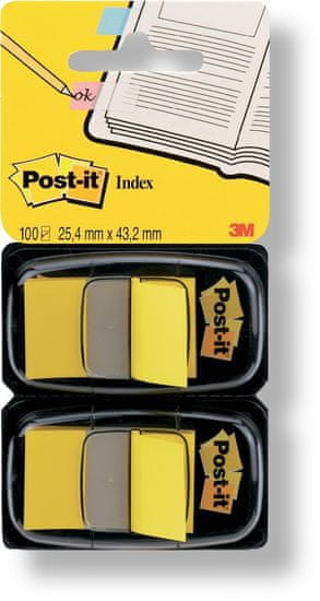 Post-It Záložky samolepicí dvojbalení 25,4 x 43,2 mm/ 2 x 50 ks žluté