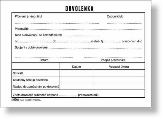 Tiskárna AKORD Dovolenka A6, blok 100 L