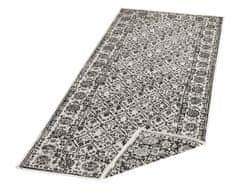NORTHRUGS Kusový koberec Twin-Wendeteppiche 103113 schwarz creme – na ven i na doma 80x250
