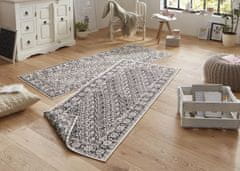 NORTHRUGS Kusový koberec Twin-Wendeteppiche 103113 schwarz creme – na ven i na doma 80x250