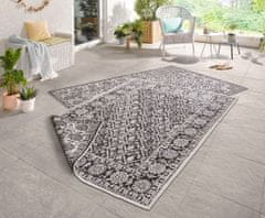 NORTHRUGS Kusový koberec Twin-Wendeteppiche 103113 schwarz creme – na ven i na doma 80x250