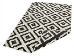 NORTHRUGS Kusový koberec Twin-Wendeteppiche 103129 schwarz creme – na ven i na doma 80x250