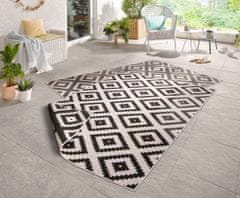 NORTHRUGS Kusový koberec Twin-Wendeteppiche 103129 schwarz creme – na ven i na doma 80x250