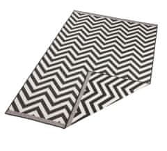 NORTHRUGS Kusový koberec Twin Supreme 103433 Palma black creme – na ven i na doma 80x250