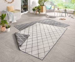 NORTHRUGS Kusový koberec Twin-Wendeteppiche 103118 grau creme – na ven i na doma 80x150