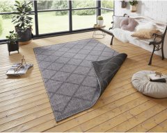 NORTHRUGS Kusový koberec Twin Supreme 103757 Corsica Black/Anthracite – na ven i na doma 80x150