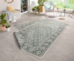 NORTHRUGS Kusový koberec Twin-Wendeteppiche 103115 grün creme – na ven i na doma 80x150