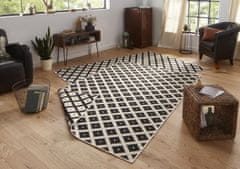 NORTHRUGS Kusový koberec Twin-Wendeteppiche 103124 schwarz creme – na ven i na doma 80x150