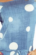 Numoco Dámské šaty 13-74 + Ponožky Gatta Calzino Strech, světle modrá džínovina, XS