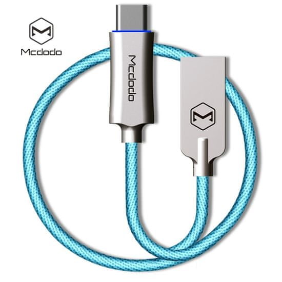 Mcdodo Knight Type-C datový kabel s inteligentním vypnutím napájení, 1 m, modrá, CA-2882