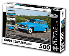 RETRO-AUTA© Puzzle č. 65 - ŠKODA 1202 STW (1966) 500 dílků