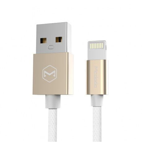 Mcdodo Lightning datový a napájecí kabel s certifikací MFi ( iPhone, iPad, iPod) 1,2m, Zlatá, CA-2051