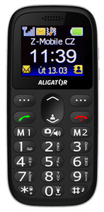 Aligator A510 Senior, mobil pro důchodce, velká tlačítka, čitelné písmo, SOS tlačítko, funkce najít telefon.