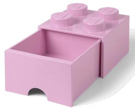 LEGO Úložný box 4 s šuplíkem světle růžová