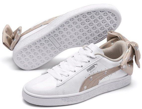 Puma Basket Bow Dots Jr Puma White Silver Gray MALL.CZ