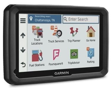 GPS navigace pro nákladní automobily a autobusy Garmin Dezl 580T-D Lifetime Europe45, digitální dopravní informace, databáze bodů zájmu, hotelů, restaurací TripAdvisor