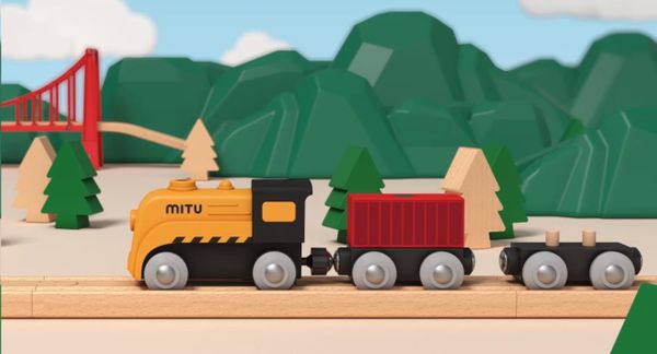 Sada vláčku s kolejemi Xiaomi Mi Toy Train Set, ze dřeva, dřevěný, nezávadný, rozvoj dítěte