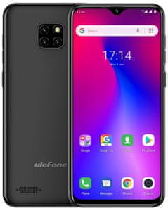 Ulefone Note 7, levný dostupný telefon, nízká cena, Android, trojitý fotoaparát, velký displej, velká výdrž baterie.