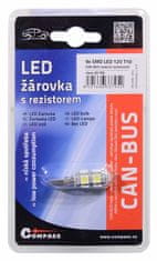 Compass Žárovka 9 SMD LED 12V T10 s rezistorem CAN-BUS ready bílá