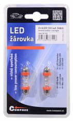 Compass Žárovka 4LED 12V suf. SV8.5 38mm červená 2ks