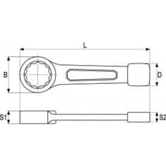 YATO Klíč maticový očkový rázový 41 mm