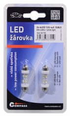 Compass Žárovka 4LED 12V suf. SV8.5 38mm bílá 2ks