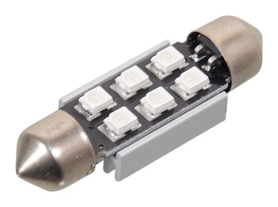 Compass Žárovka 6 SMD LED 12V suf. SV8.5 38mm s rezistorem CAN-BUS modrá