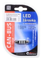 Compass Žárovka 6 SMD LED 12V suf. SV8.5 38mm s rezistorem CAN-BUS modrá